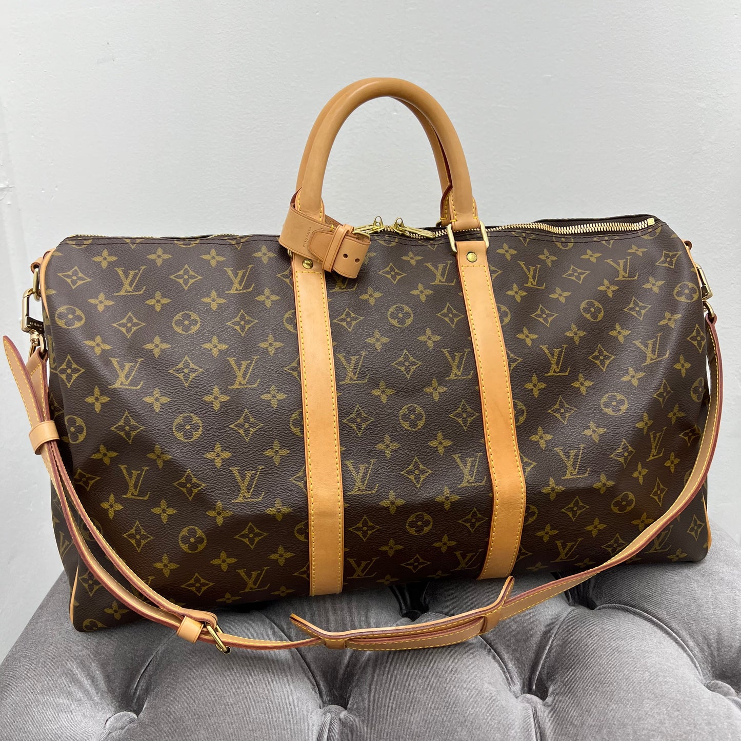 Louis Vuitton Monogram Keepall 50 Bandouliere Duffle Bag