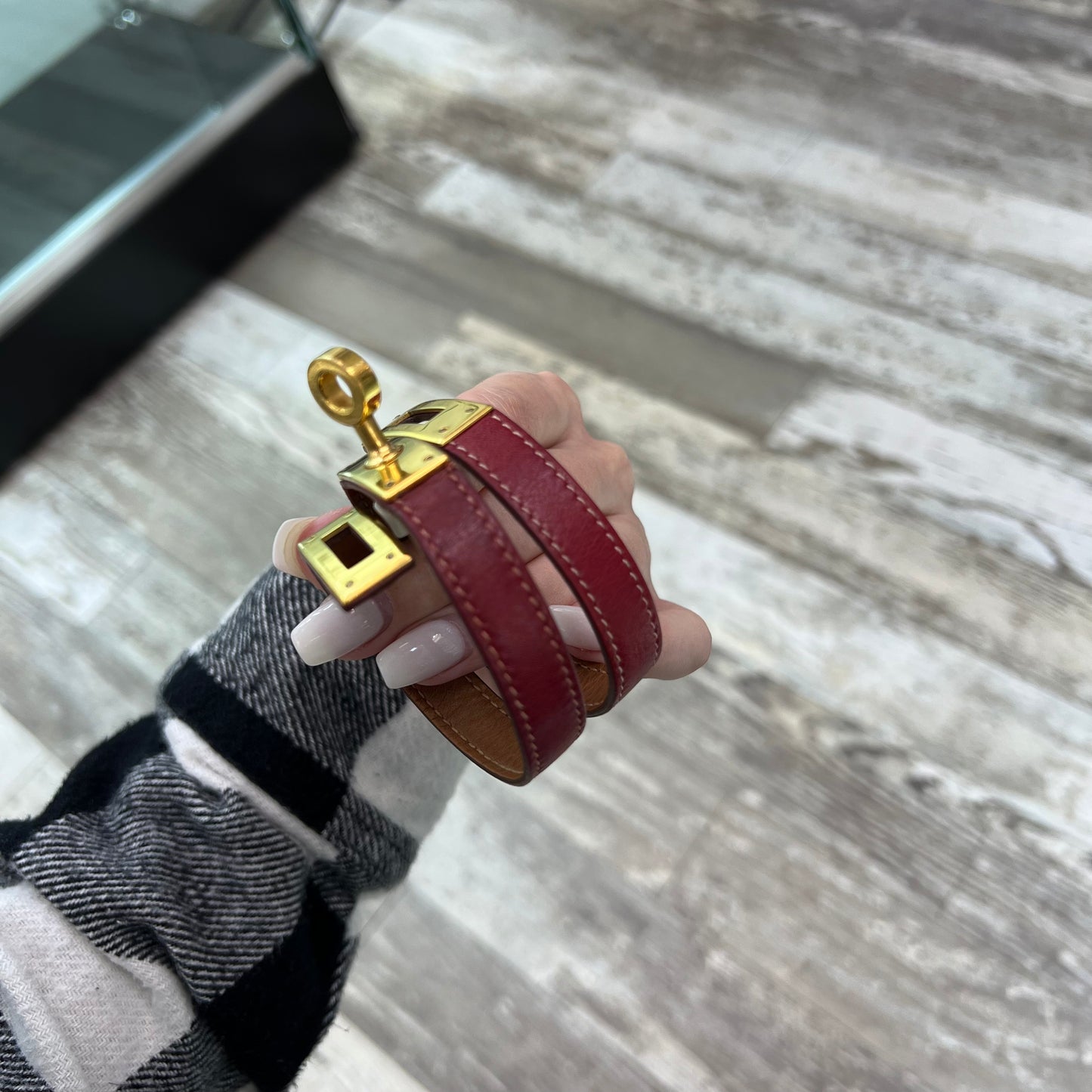 Hermes Kelly Double Tour Leather Bracelet