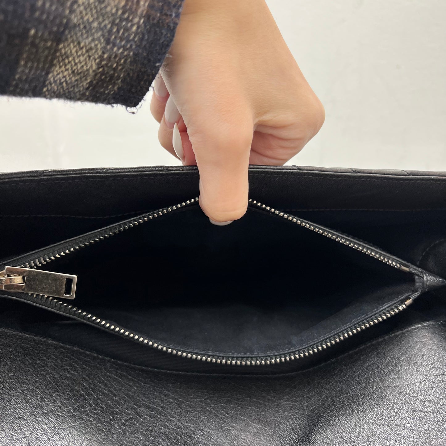 Saint Laurent College Medium YSL Quilted Lambskin V-Flap Crossbody Bag