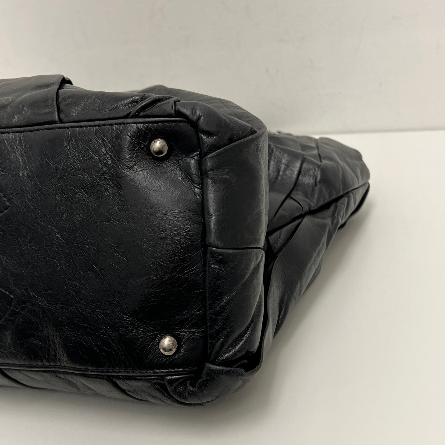 Chanel Twisted Tote Black Silver