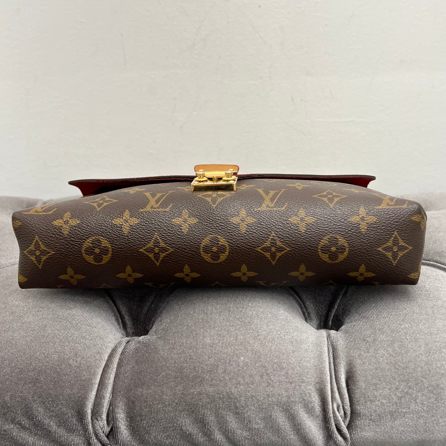Louis Vuitton Pallas Chain Shoulder Bag Monogram Red