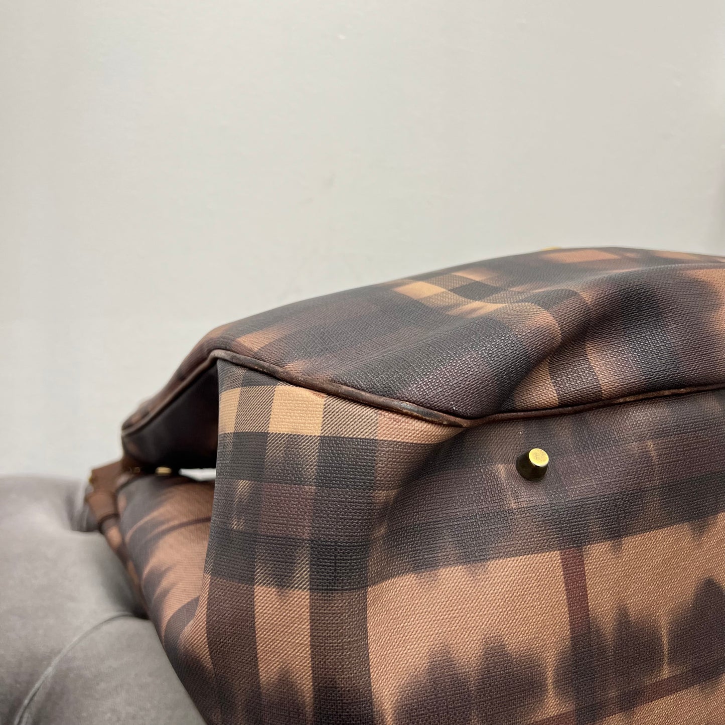 Burberry Tie Dye Medium Marple Tote Dark Tan