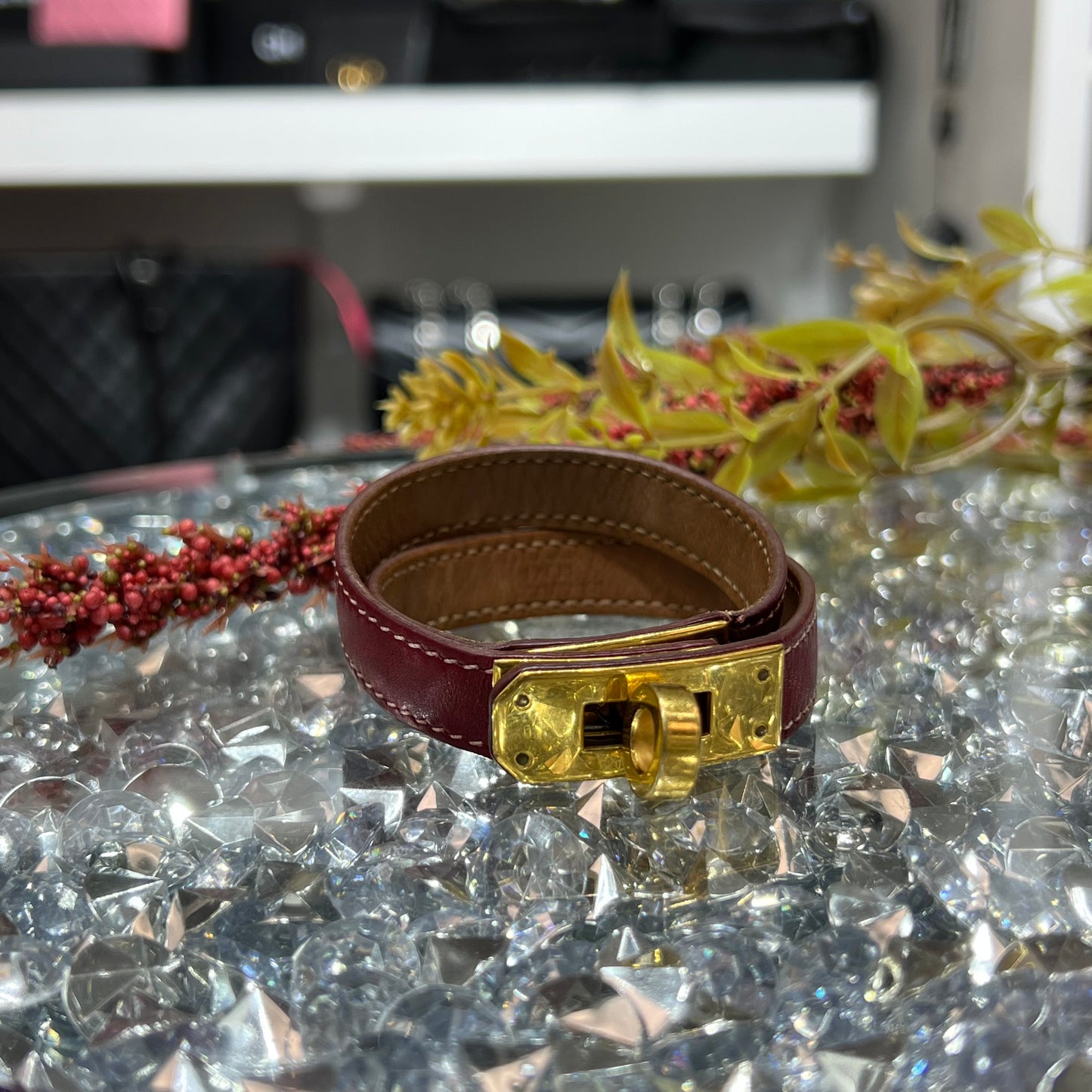 Hermes Kelly Double Tour Leather Bracelet