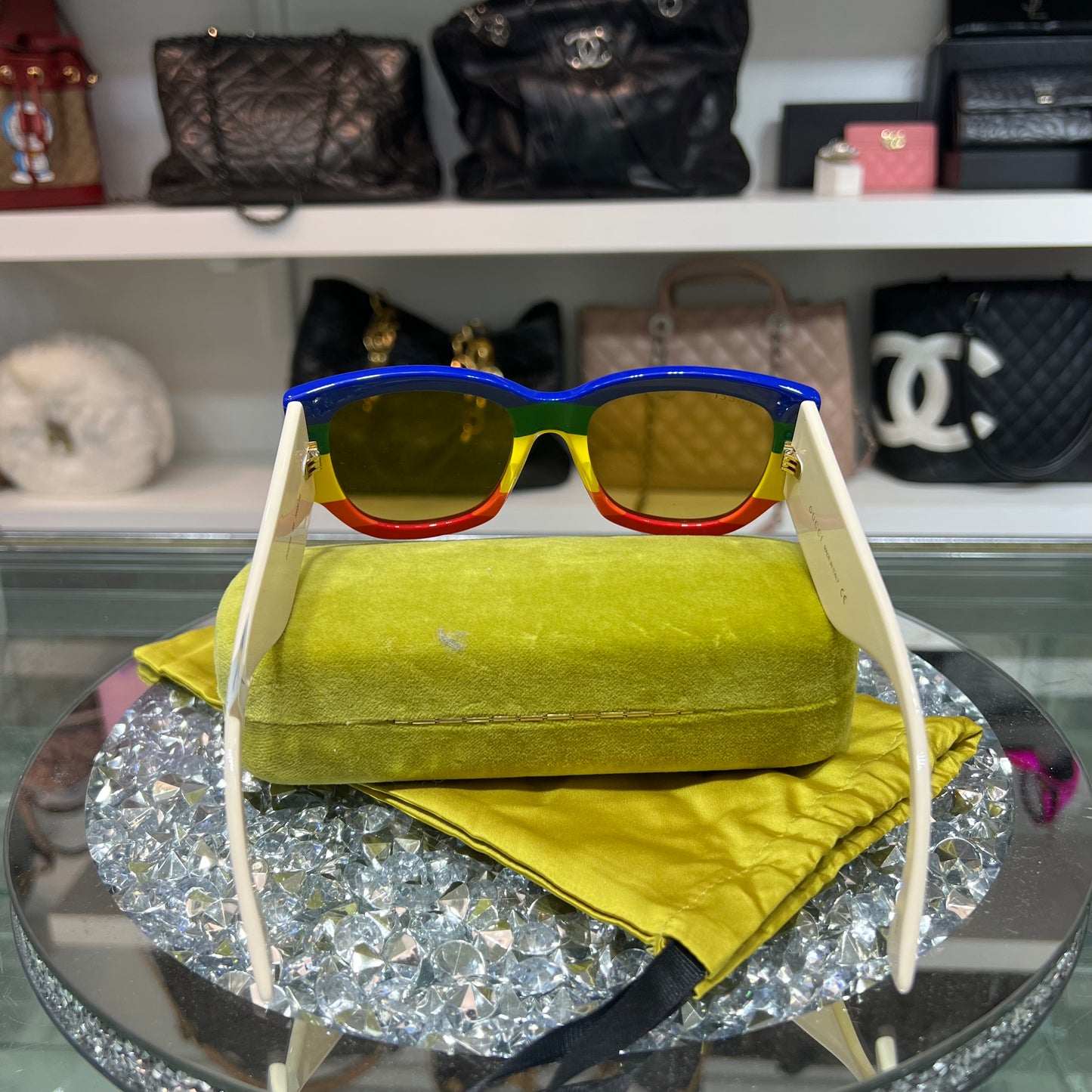 Gucci Multicolor Sunglasses with Case & Dust Bag