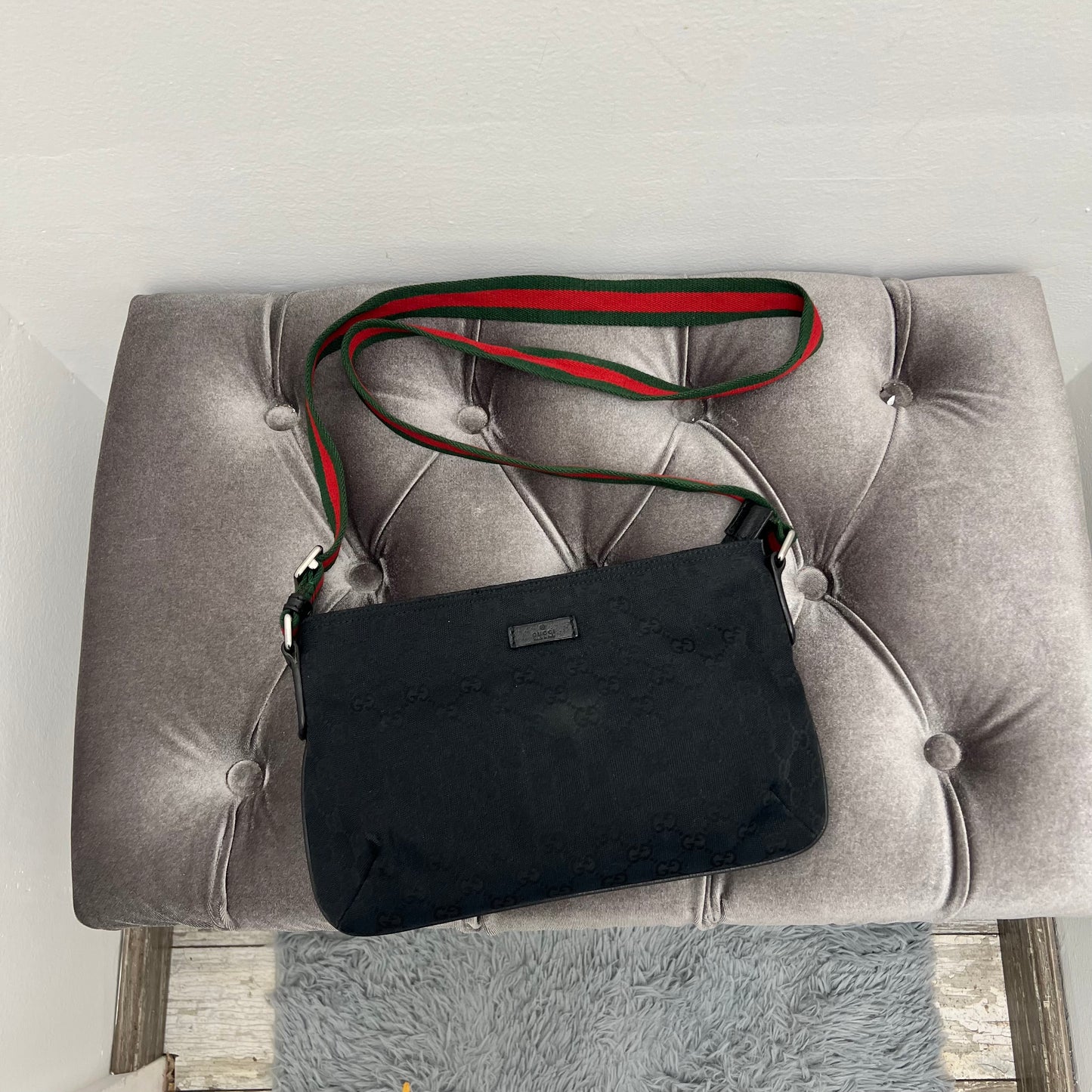 Gucci GG Canvas Web Crossbody, Black