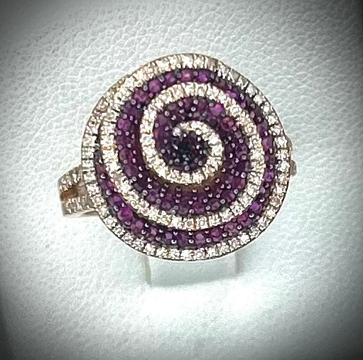 Effy 14k Rose Gold Diamond Ruby Ring