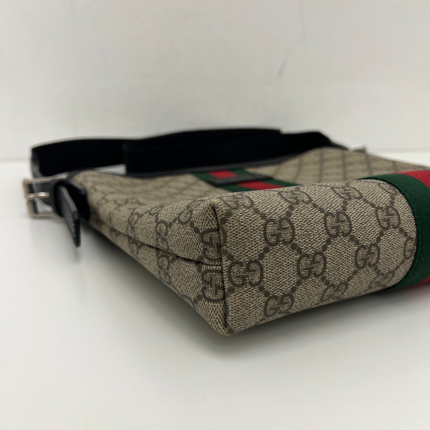 Gucci GG Supreme Web Messenger Crossbody Bag