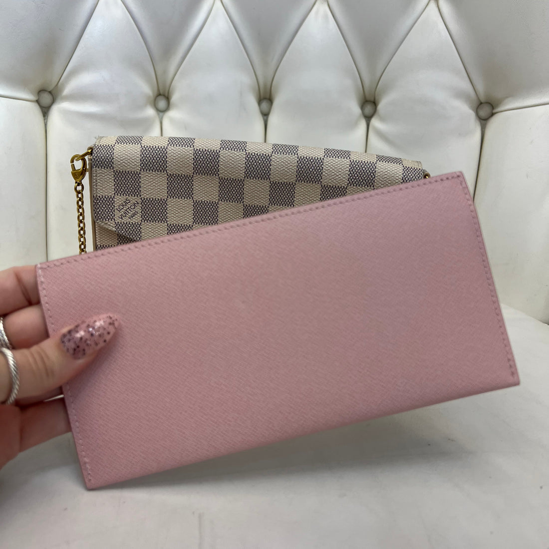 Louis Vuitton Felicie Pochette Damier Azur with One Insert
