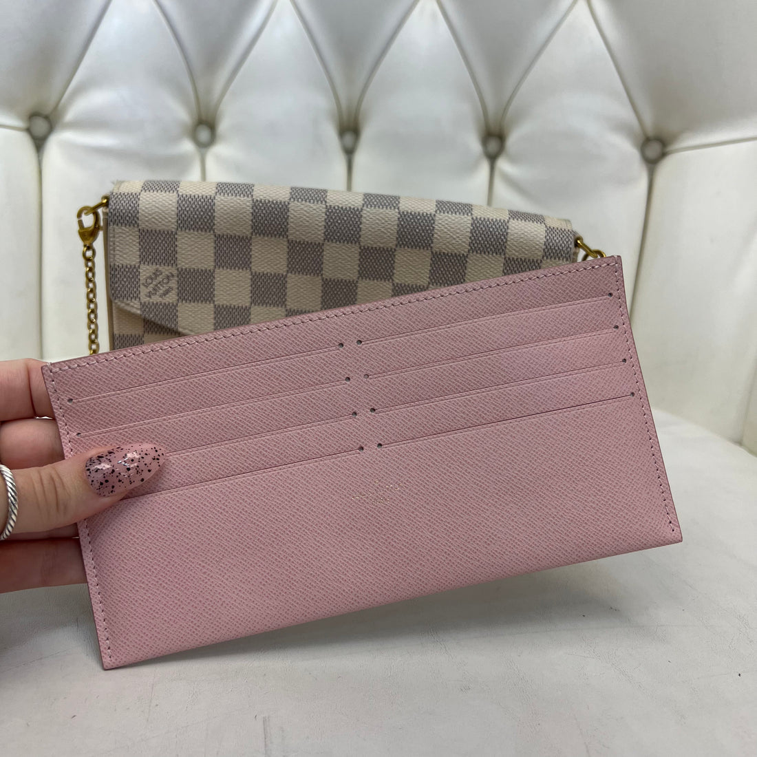 Louis Vuitton Felicie Pochette Damier Azur with One Insert