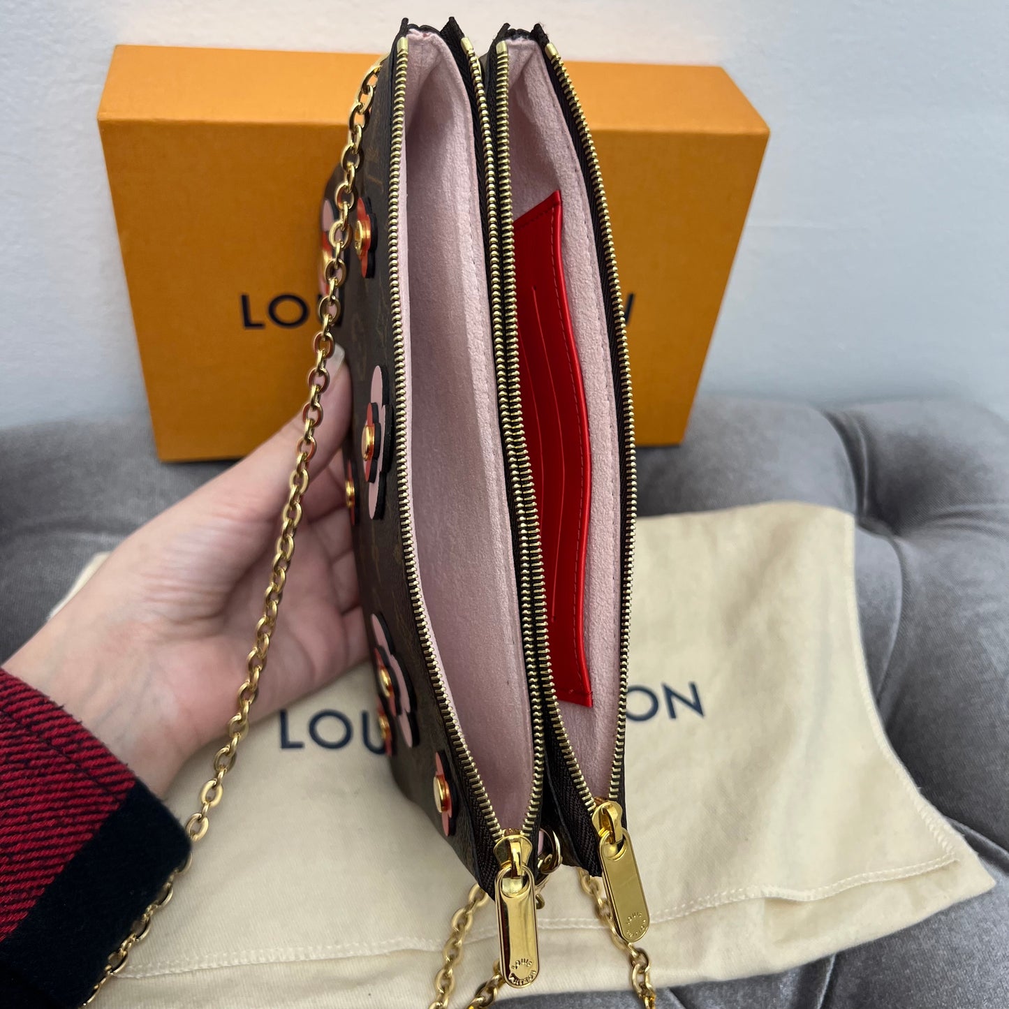 Louis Vuitton Double Zip Flower Pochette