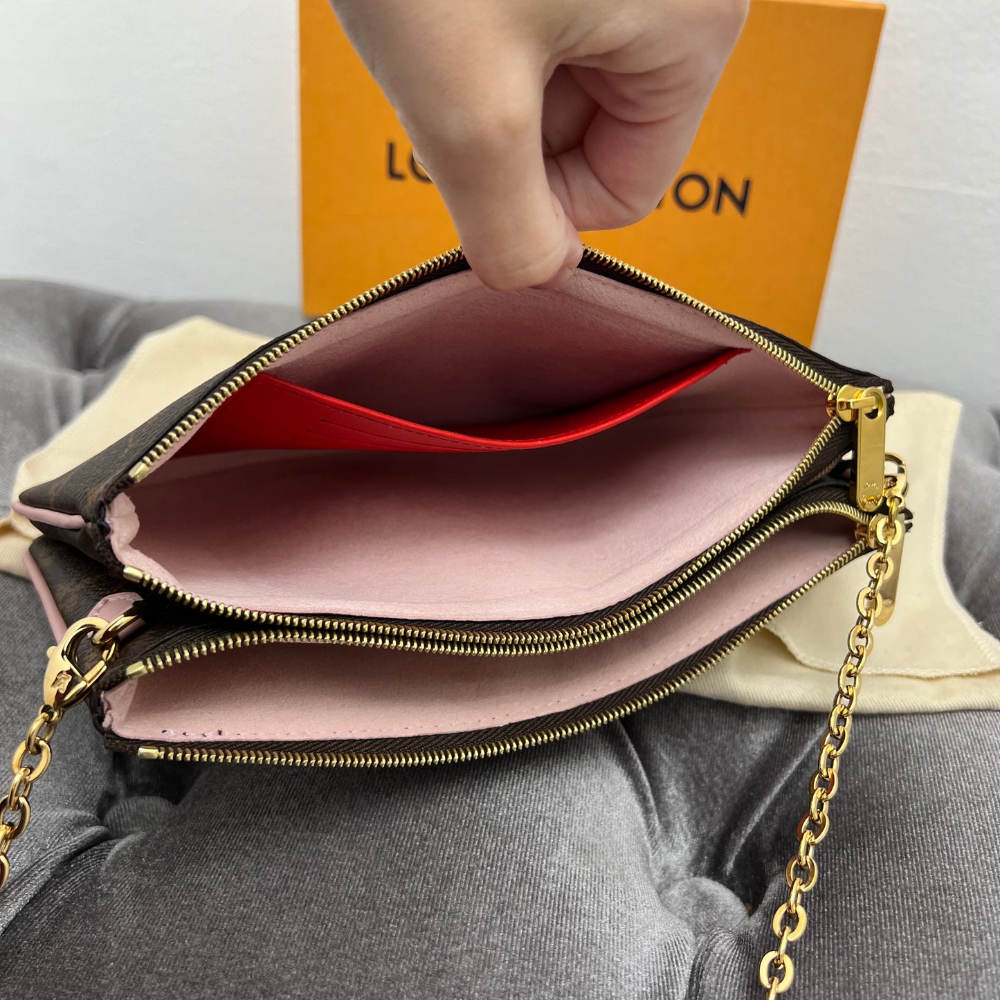 Louis Vuitton Double Zip Flower Pochette