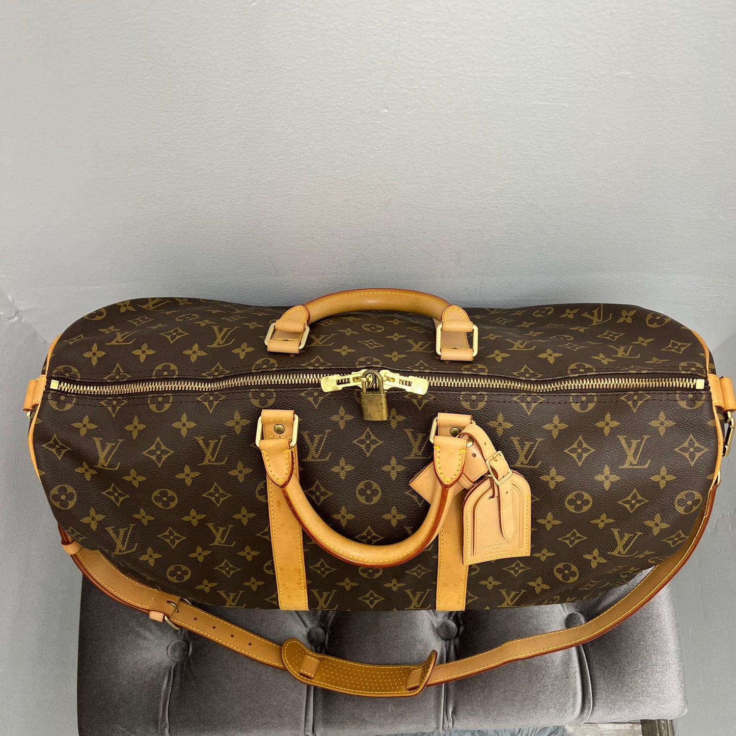 Louis Vuitton Monogram Keepall 50 Bandouliere Duffle Bag