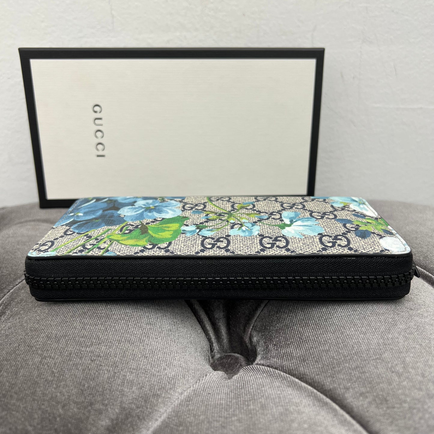 Gucci Blooms Zippy Wallet Blue