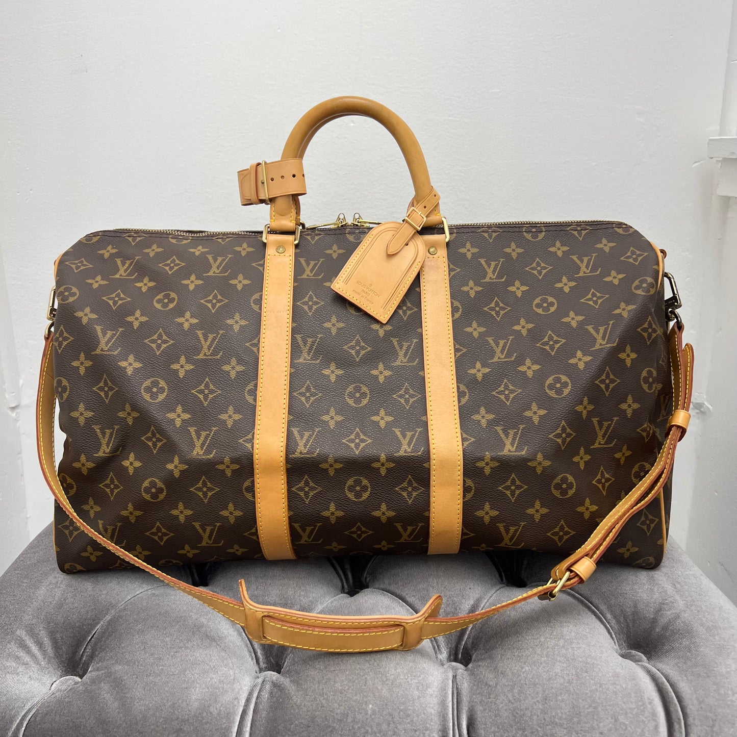 Louis Vuitton Monogram Keepall 50 Bandouliere Duffle Bag