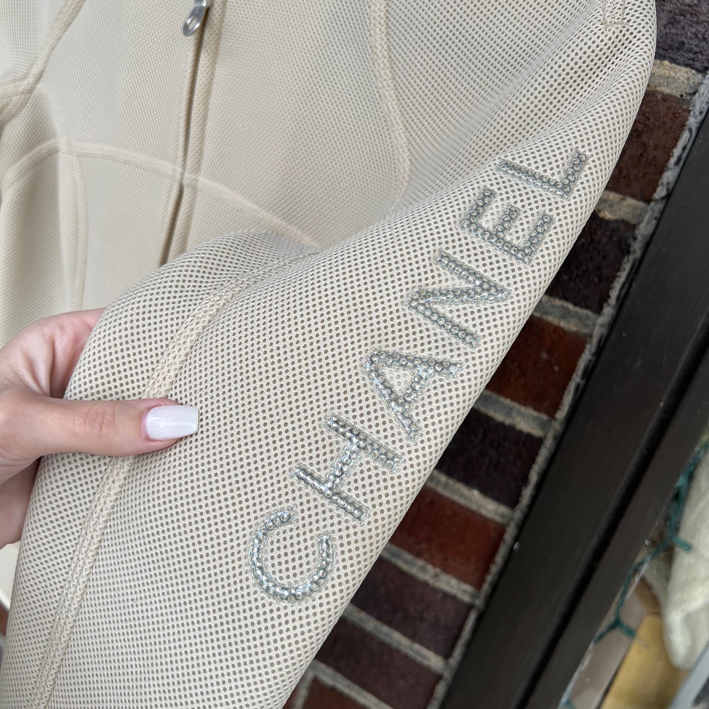 Chanel 2003 Slim Fit Mesh Zipper Jacket, Size 38