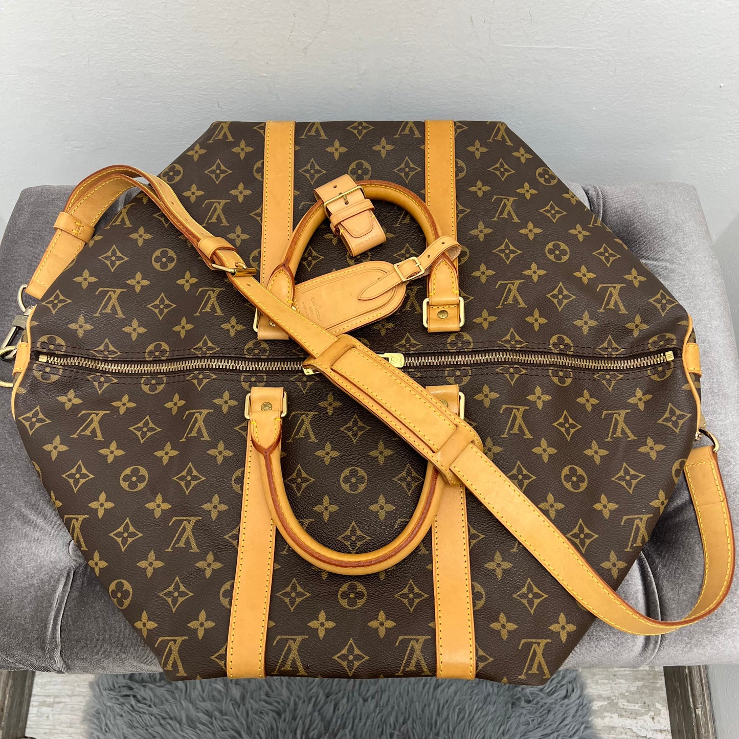 Louis Vuitton Monogram Keepall 50 Bandouliere Duffle Bag