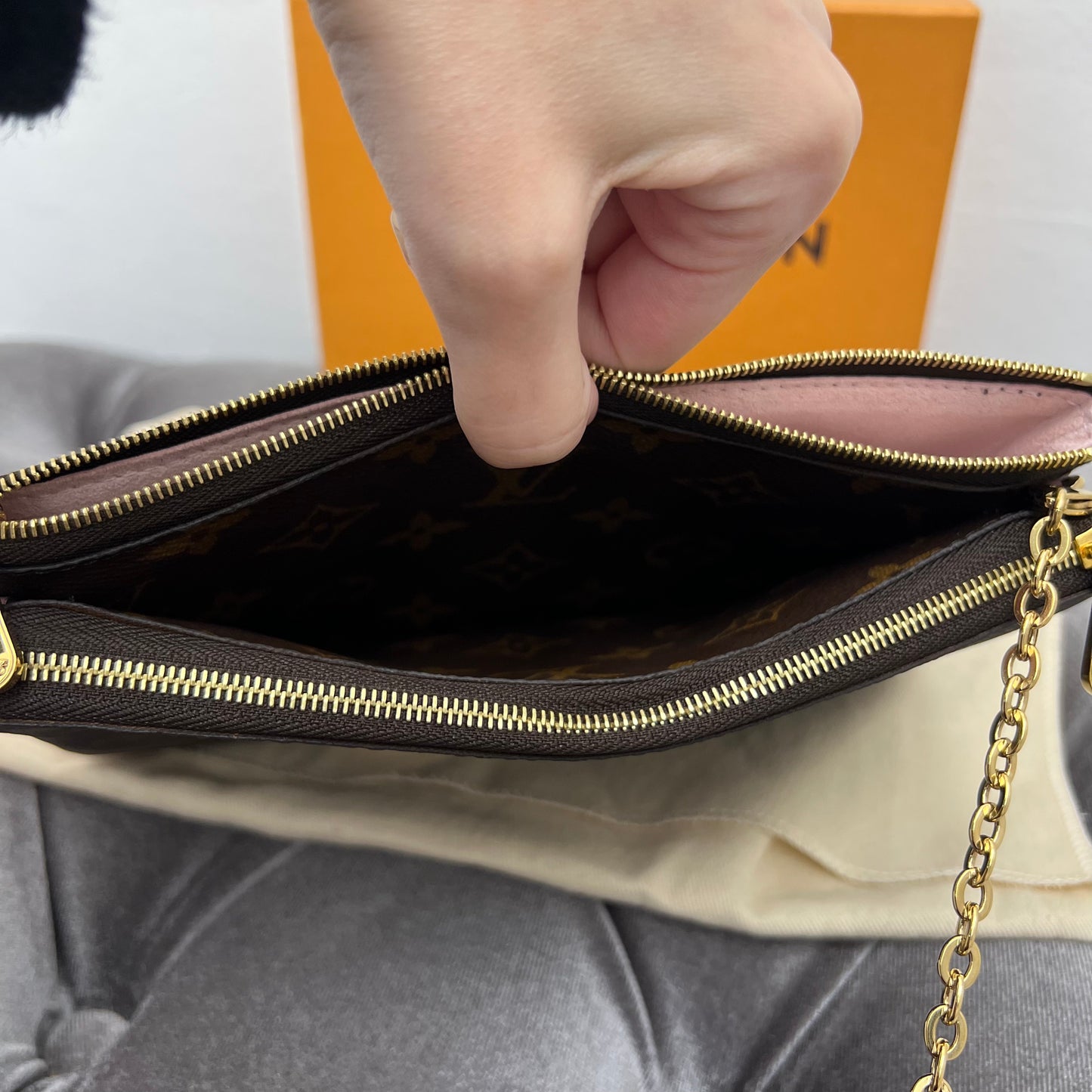 Louis Vuitton Double Zip Flower Pochette