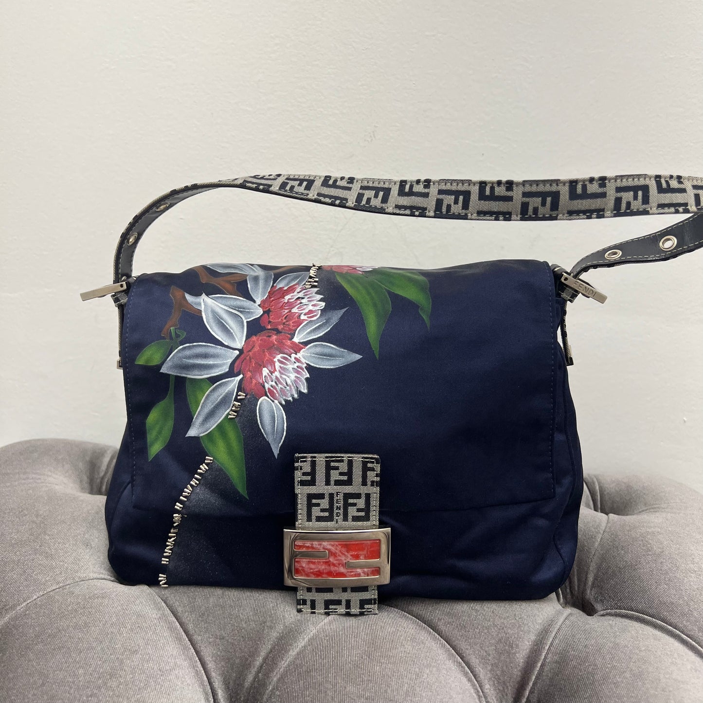 Fendi Runway Hand-Painted Limited Edition Silk Baguette