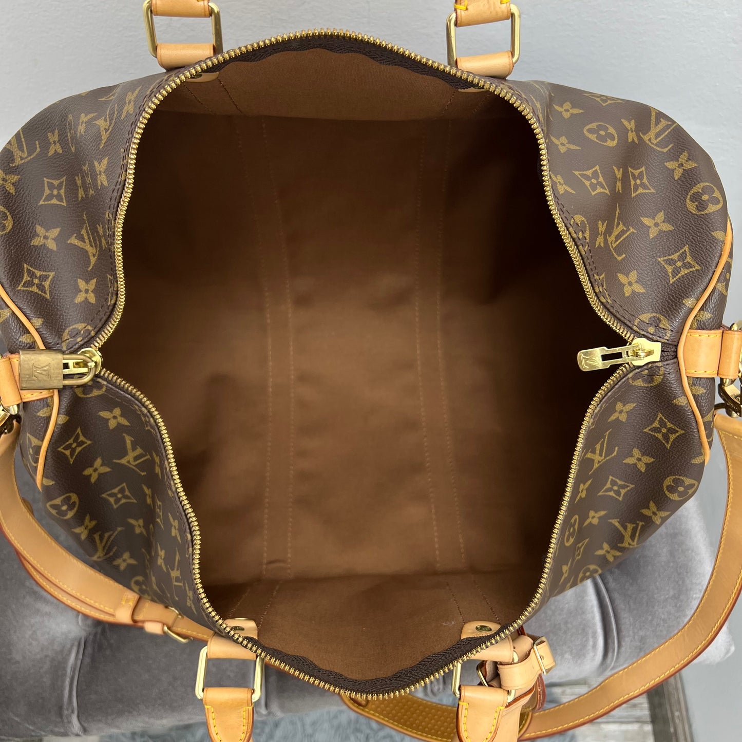 Louis Vuitton Monogram Keepall 50 Bandouliere Duffle Bag