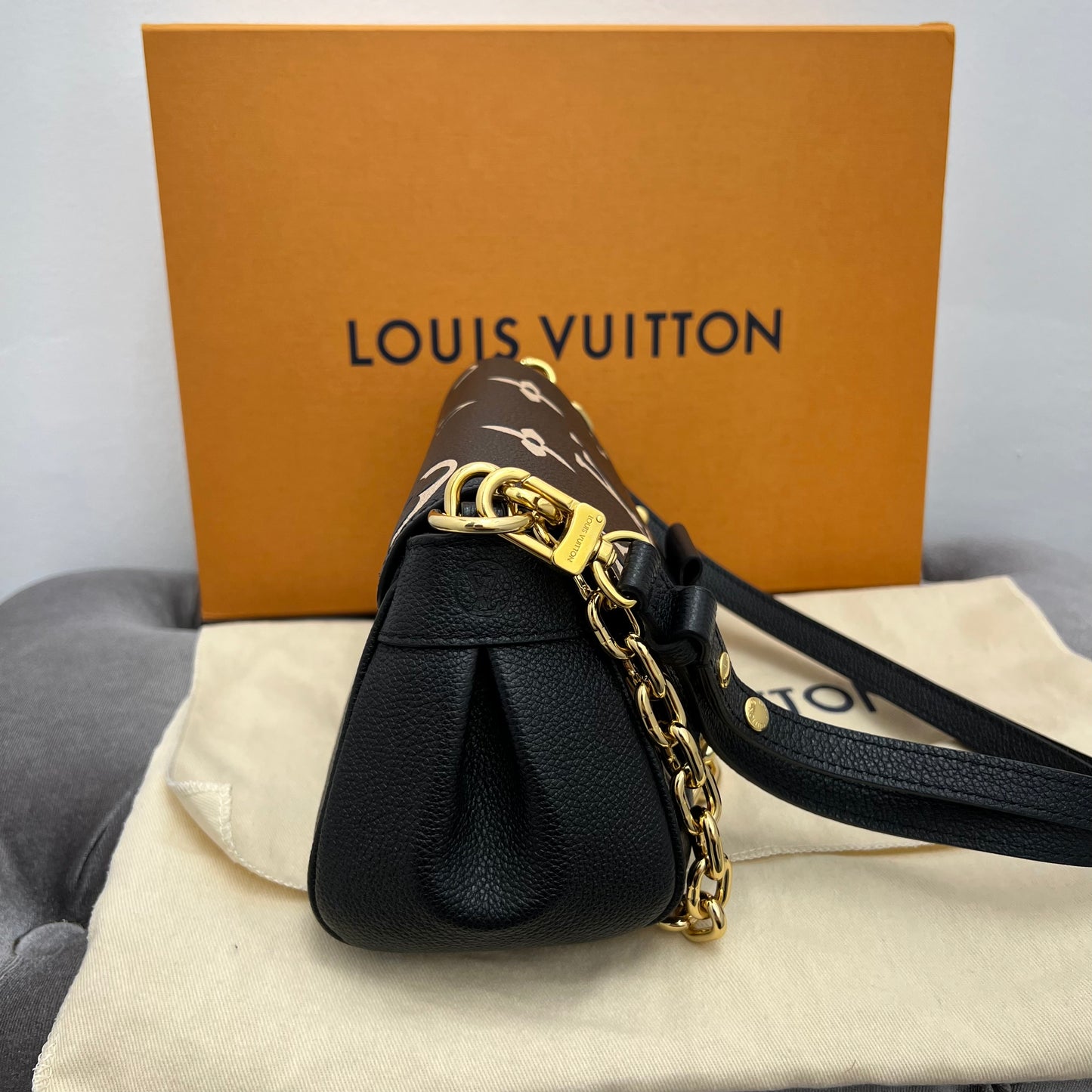 Louis Vuitton Favorite Monogram Empreinte Leather Black with Box & Dust Bag