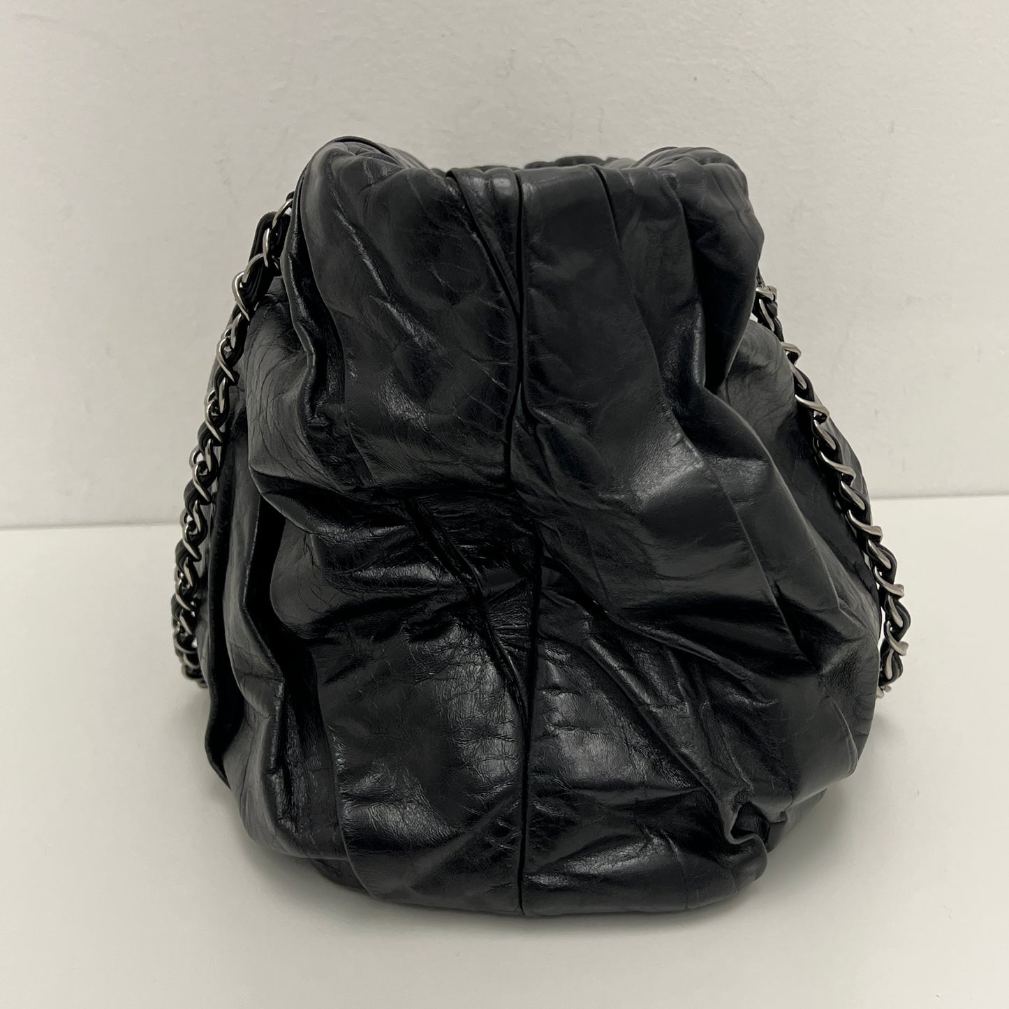 Chanel Twisted Tote Black Silver