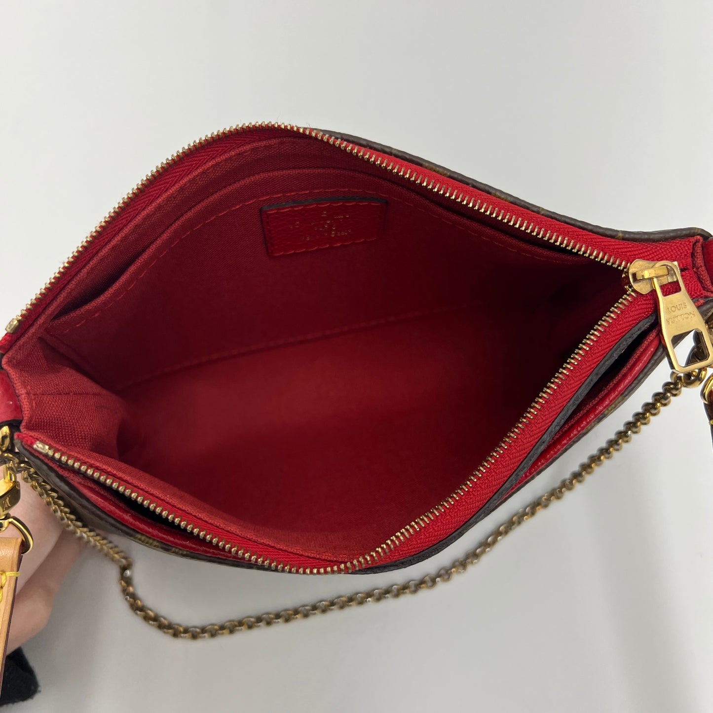 Louis Vuitton Pallas Crossbody, Monogram, Red