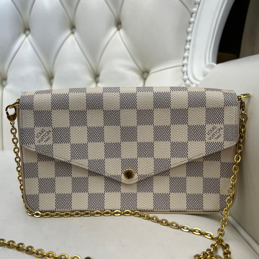 Louis Vuitton Felicie Pochette Damier Azur with One Insert