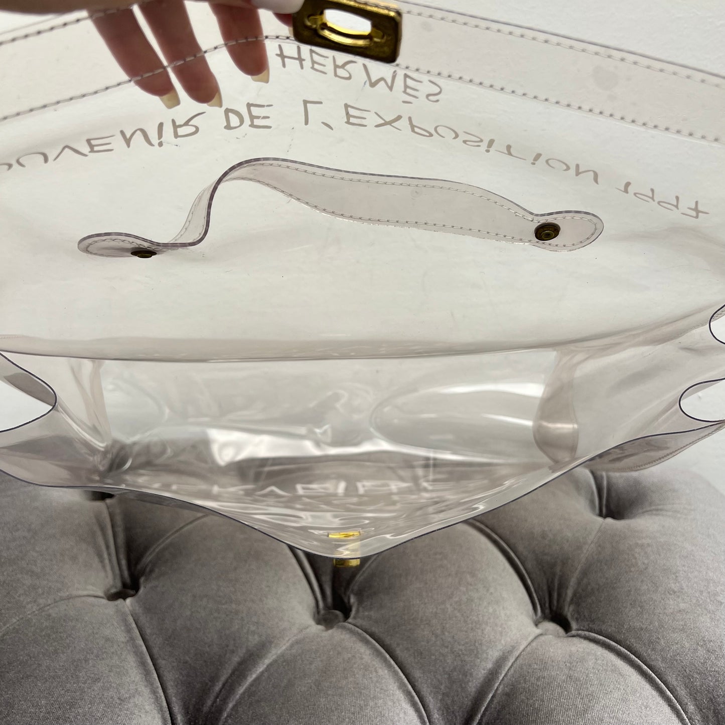 Hermes Clear Vinyl "Souvenir De L'Exposition" Kelly Bag