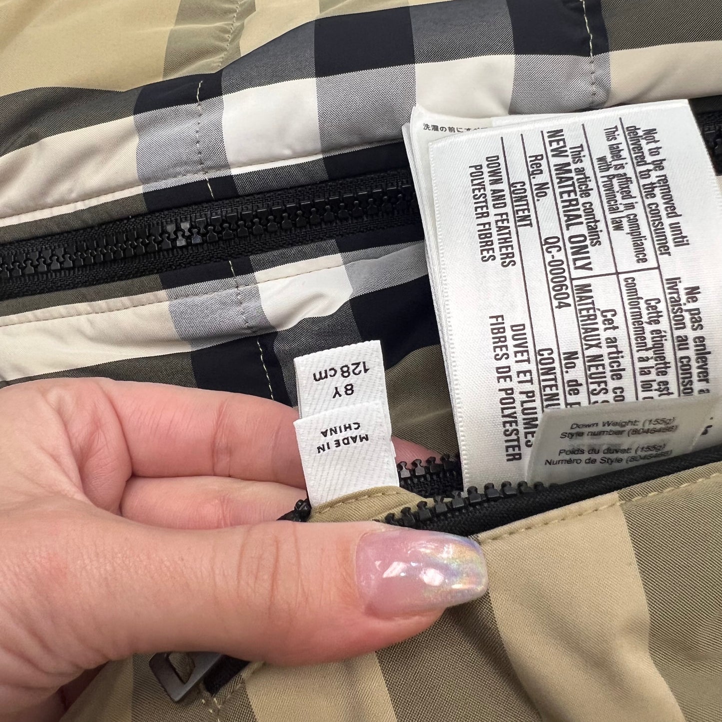 Burberry Kids Reversible Coat, 8 Youth