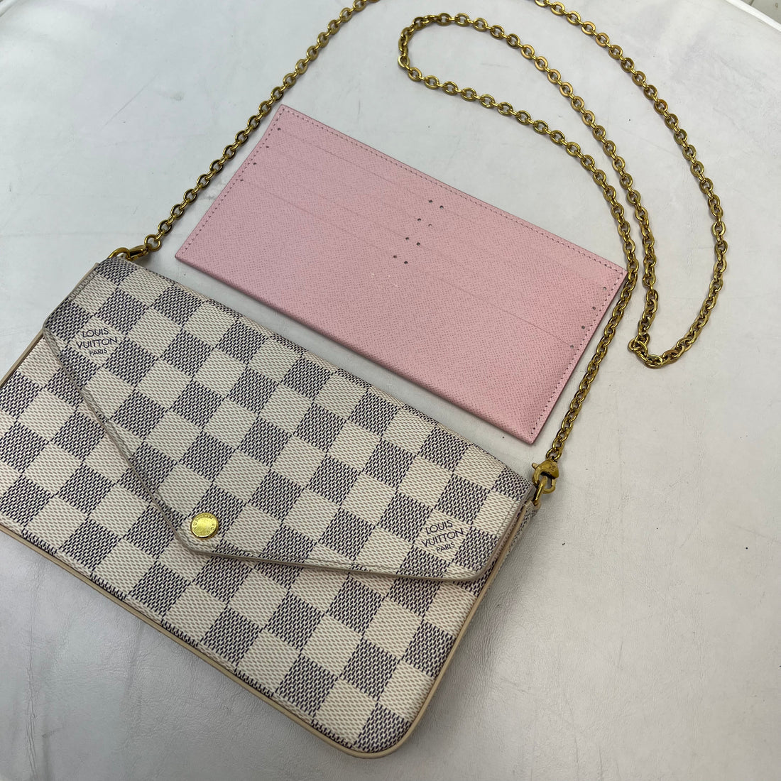 Louis Vuitton Felicie Pochette Damier Azur with One Insert