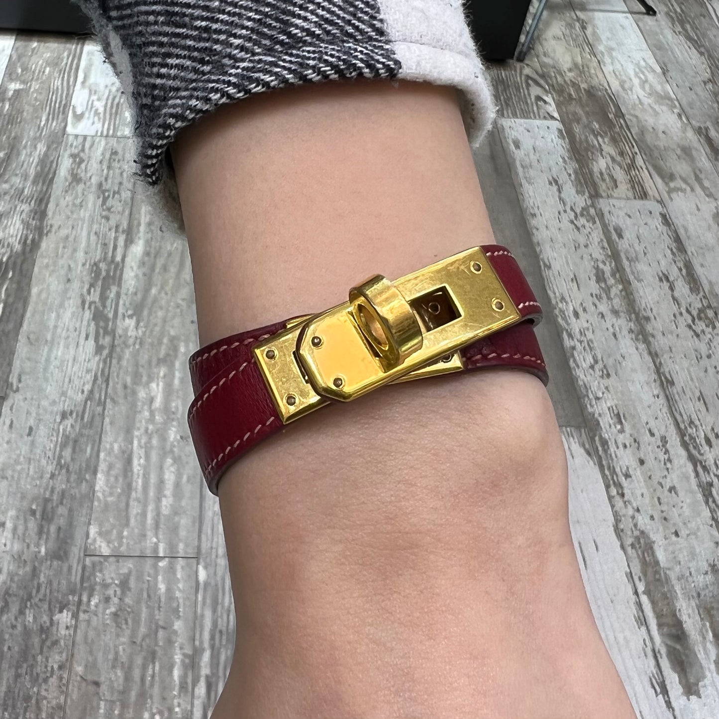 Hermes Kelly Double Tour Leather Bracelet