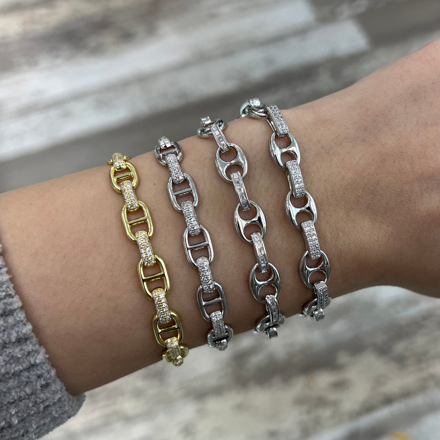 Sterling Silver | Gold Plated Gucci Link Bracelet