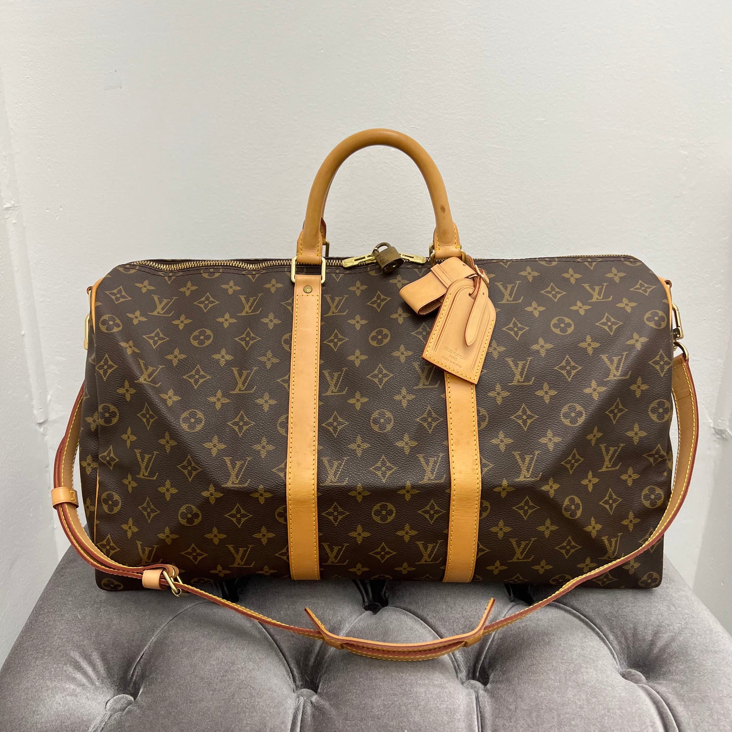 Louis Vuitton Monogram Keepall 50 Bandouliere Duffle Bag