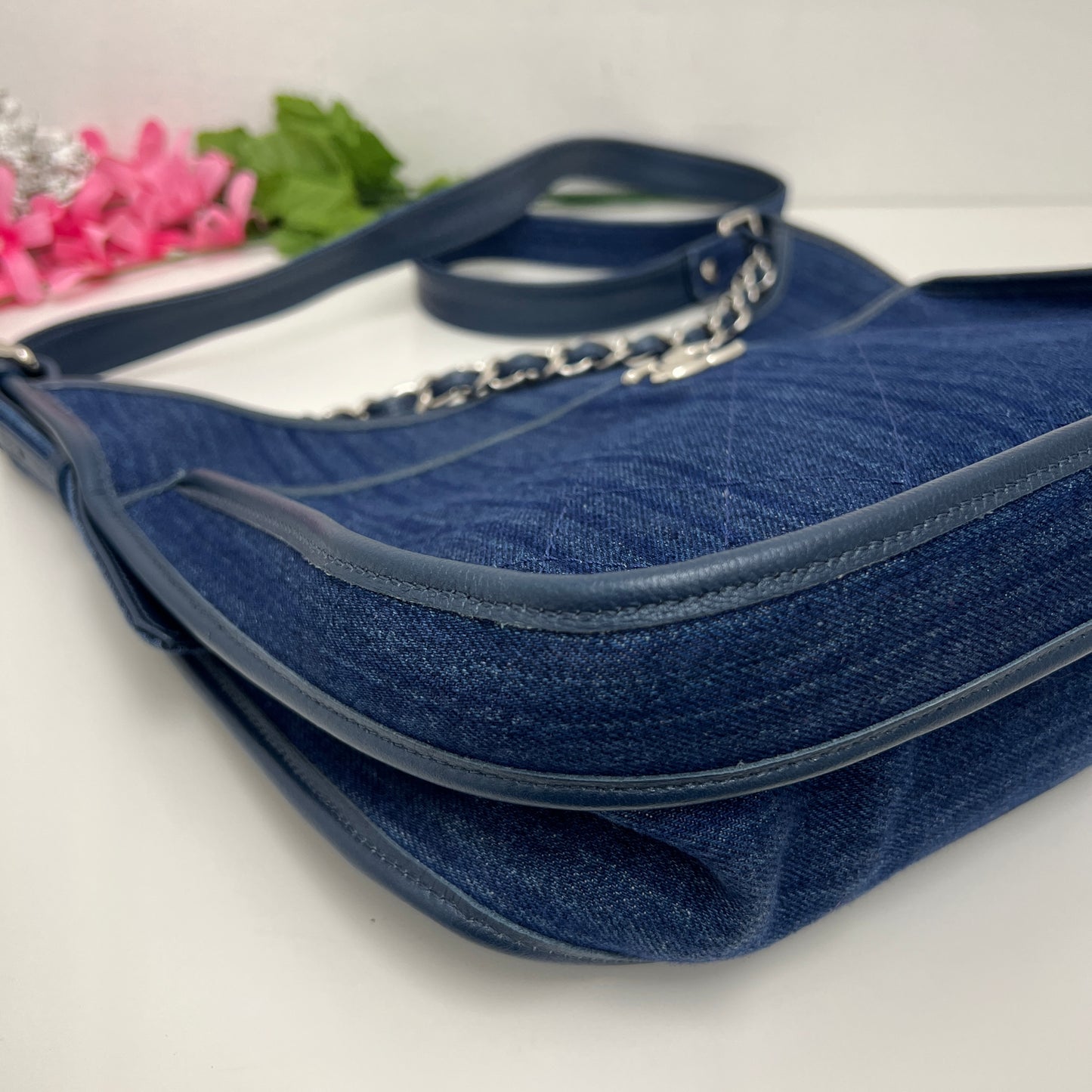 Chanel Quilted Denim Medium Jungle Stroll Crossbody Bag