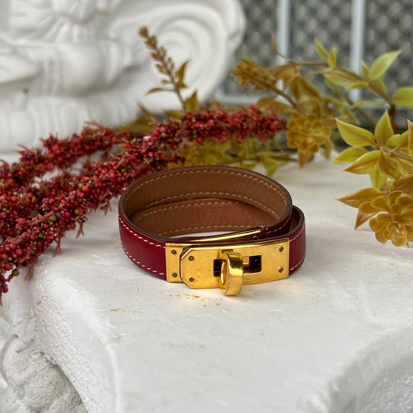 Hermes Kelly Double Tour Leather Bracelet