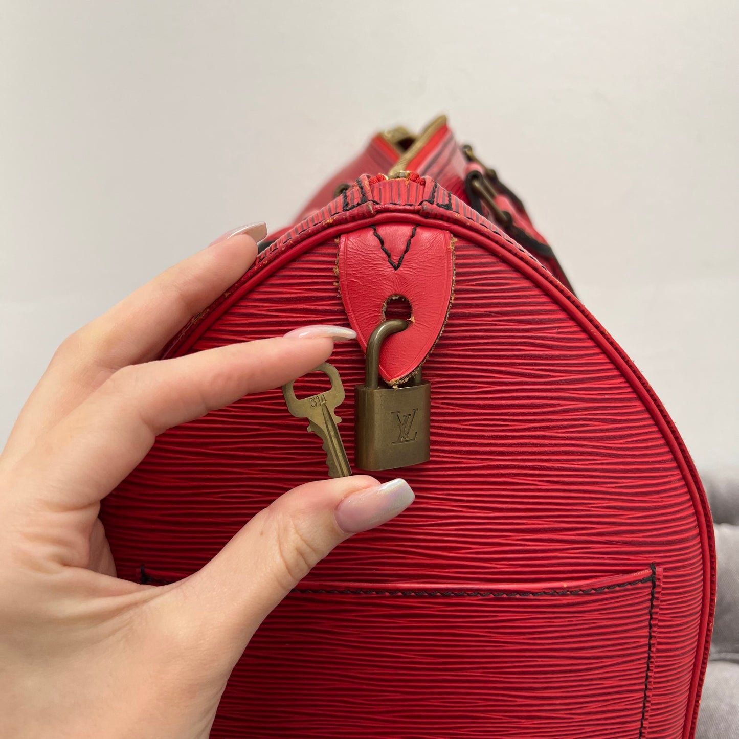 Louis Vuitton Red Epi Leather Speedy 35