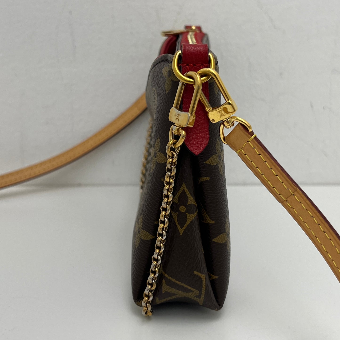 Louis Vuitton Pallas Crossbody, Monogram, Red