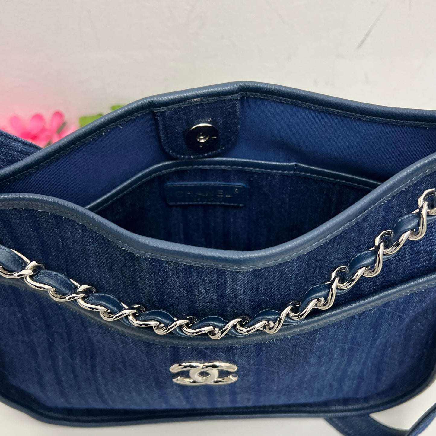 Chanel Quilted Denim Medium Jungle Stroll Crossbody Bag