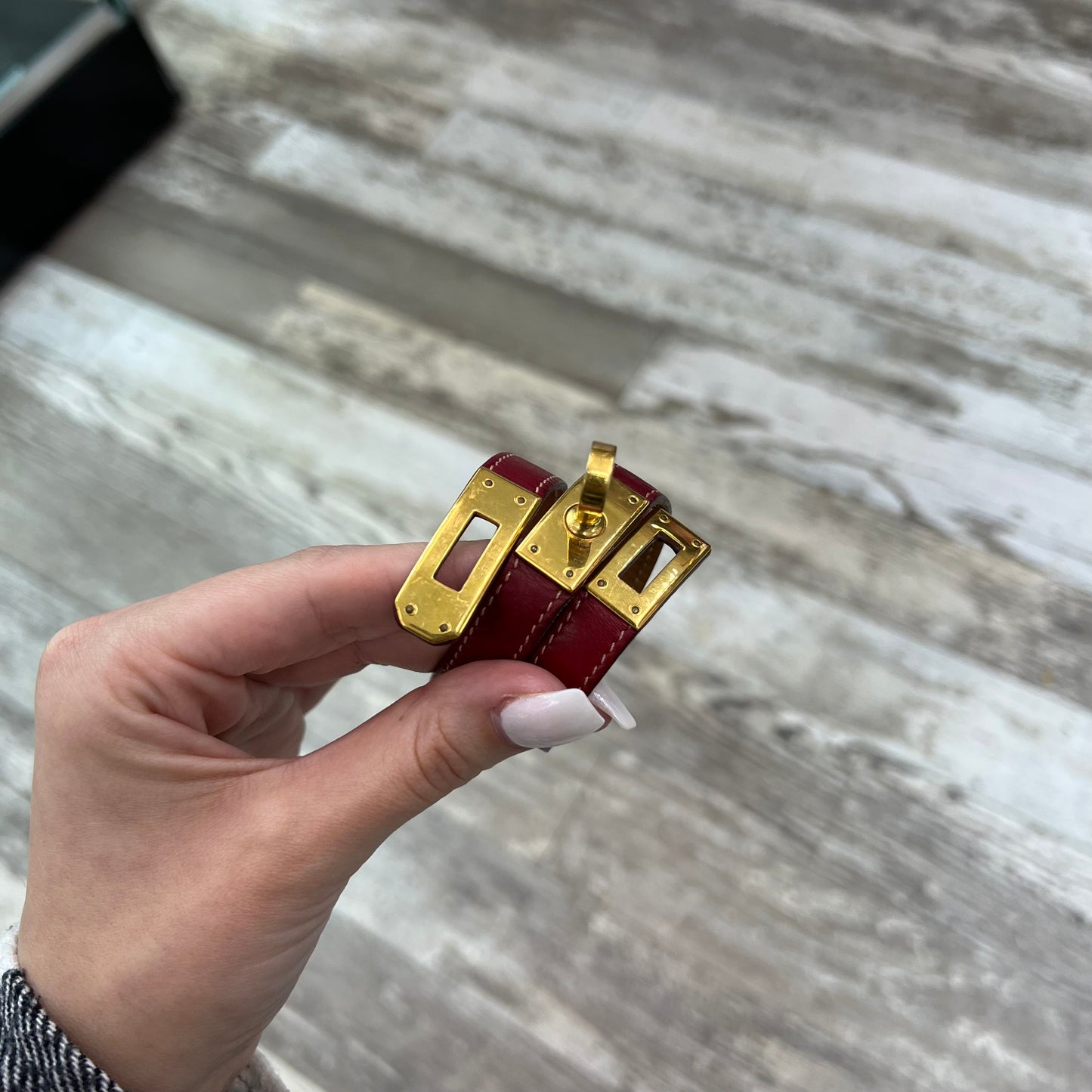 Hermes Kelly Double Tour Leather Bracelet