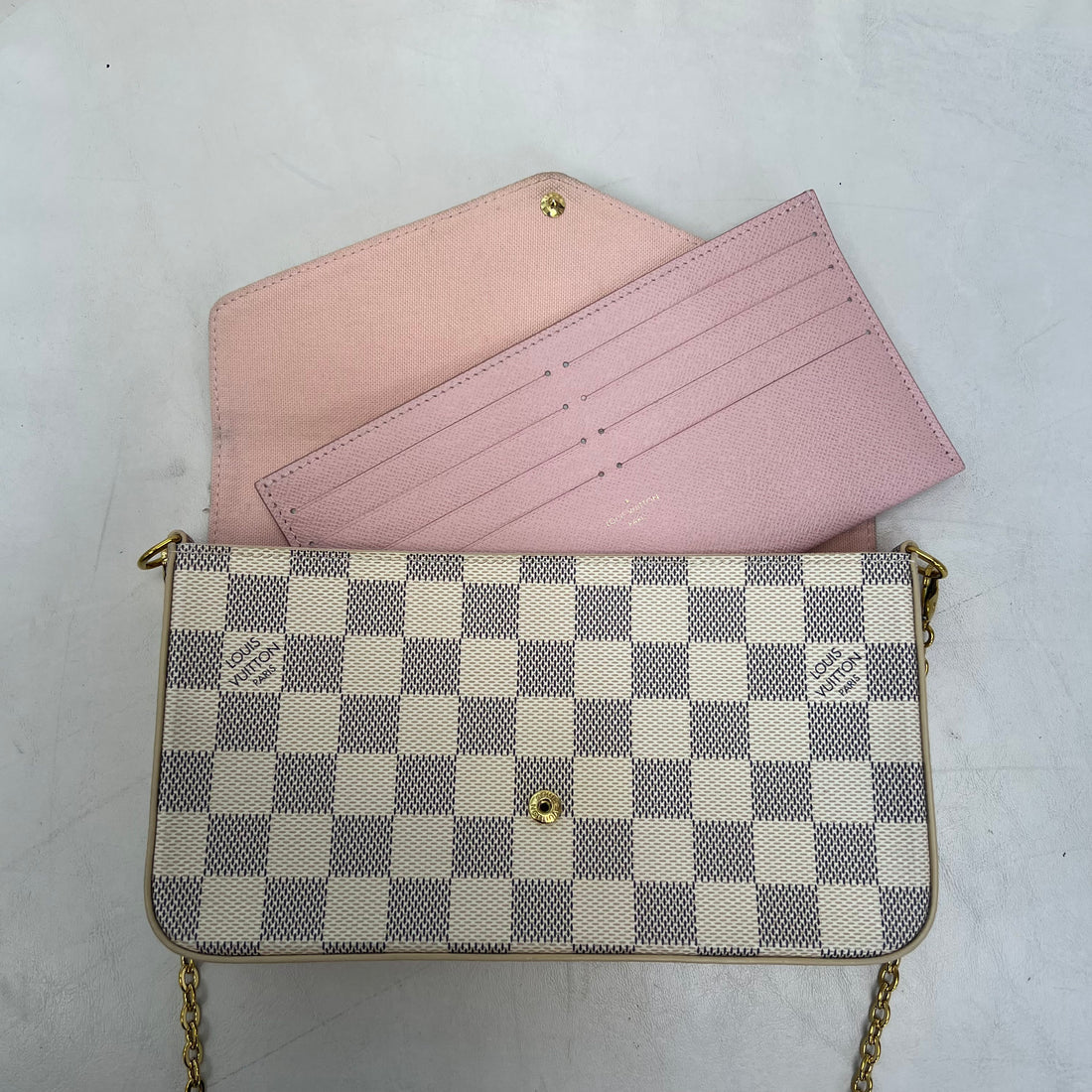 Louis Vuitton Felicie Pochette Damier Azur with One Insert