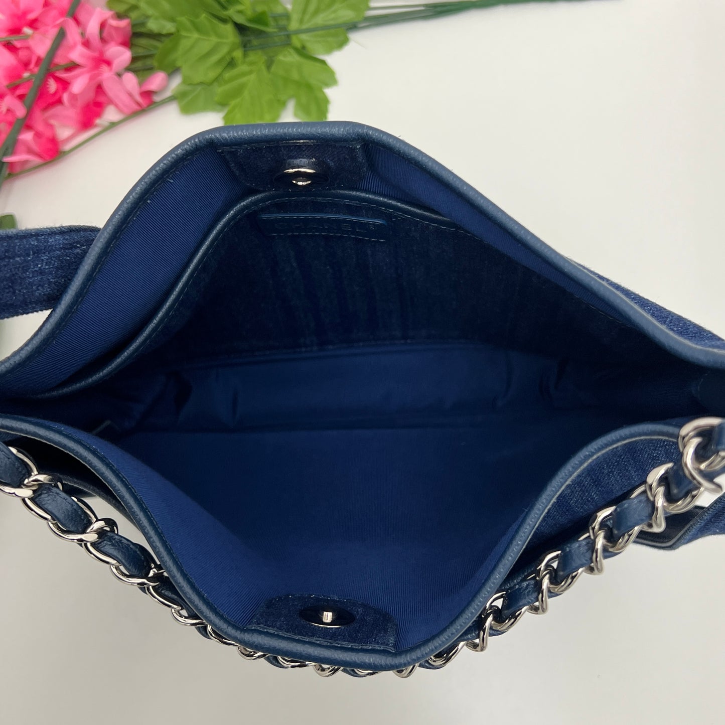 Chanel Quilted Denim Medium Jungle Stroll Crossbody Bag