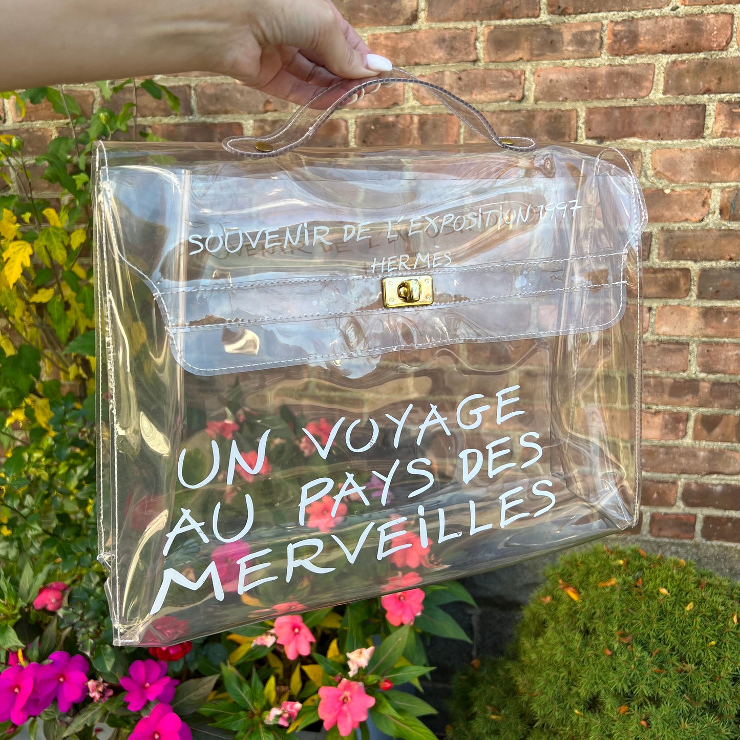 Hermes Clear Vinyl "Souvenir De L'Exposition" Kelly Bag