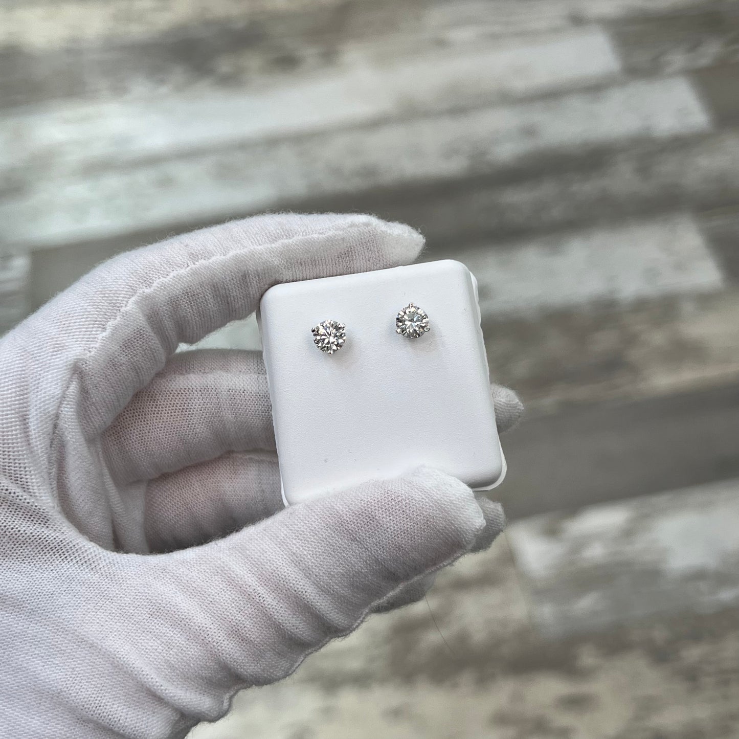 Diamond Studs 1ct Lab Created 14k White Gold
