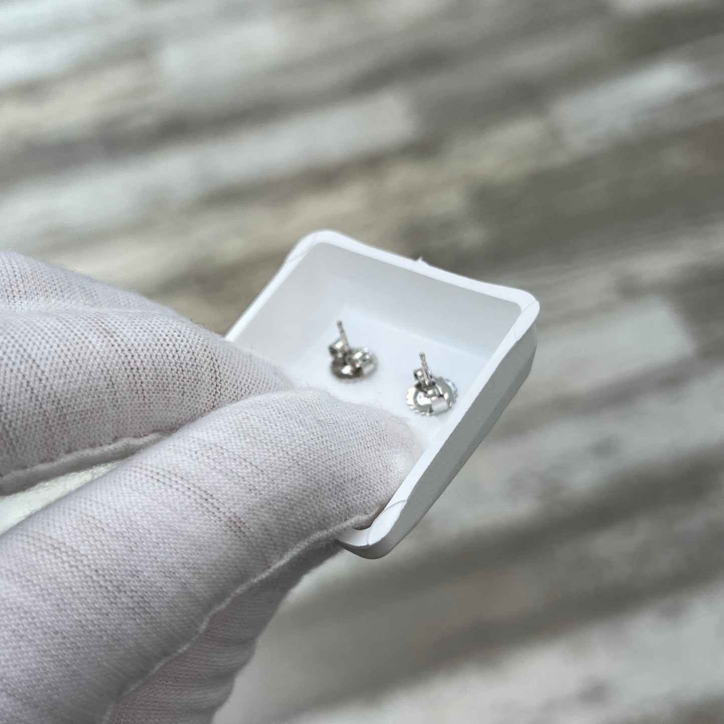 Diamond Studs 4ct Lab Created 14k White Gold