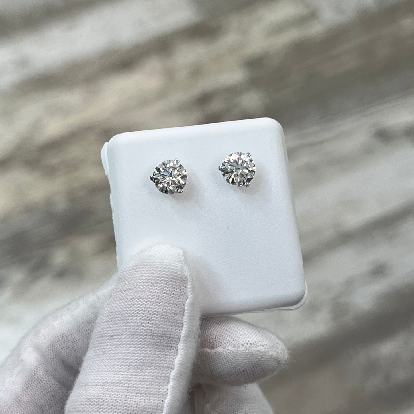 Diamond Studs 2ct Lab Created 14k White Gold