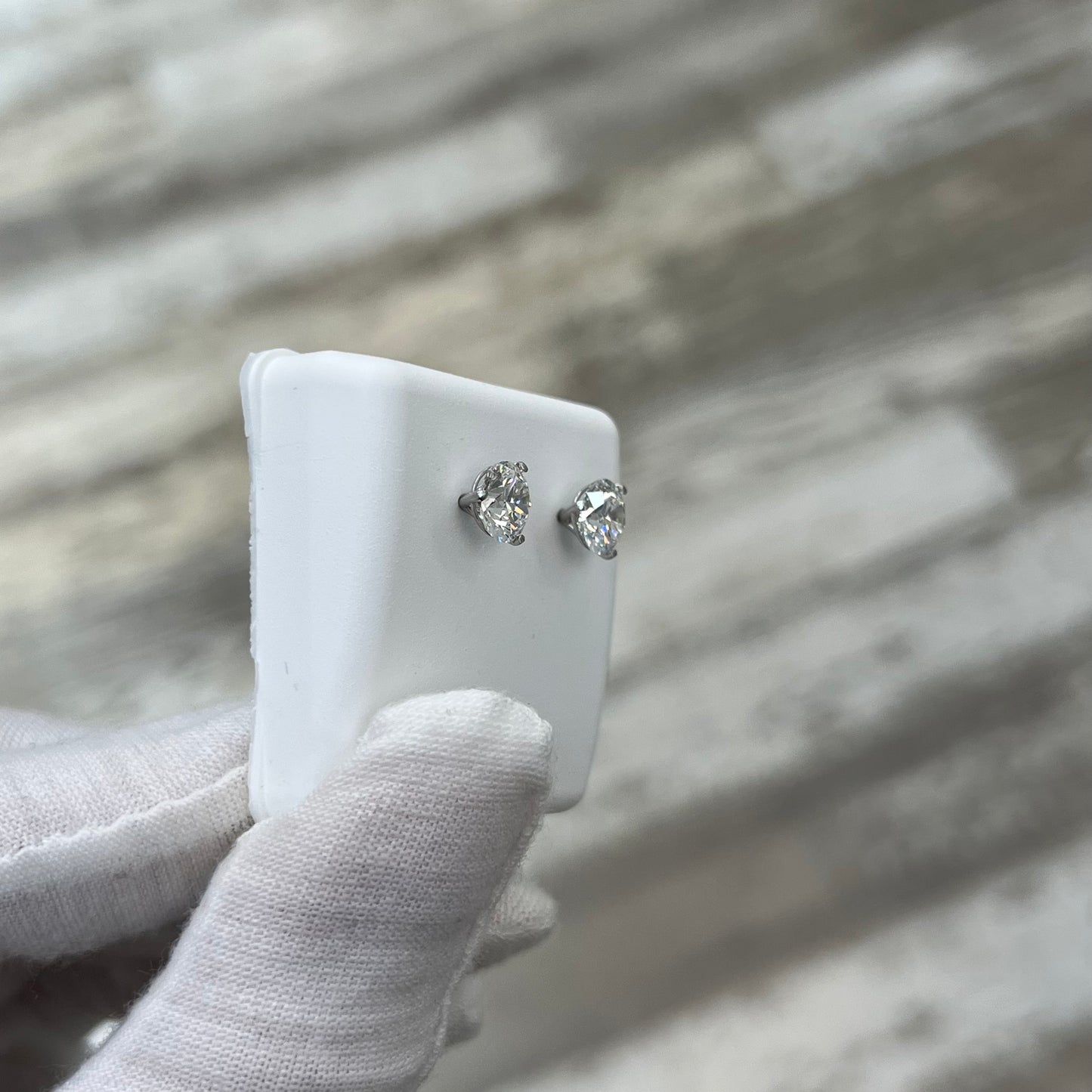 Diamond Studs 2ct Lab Created 14k White Gold