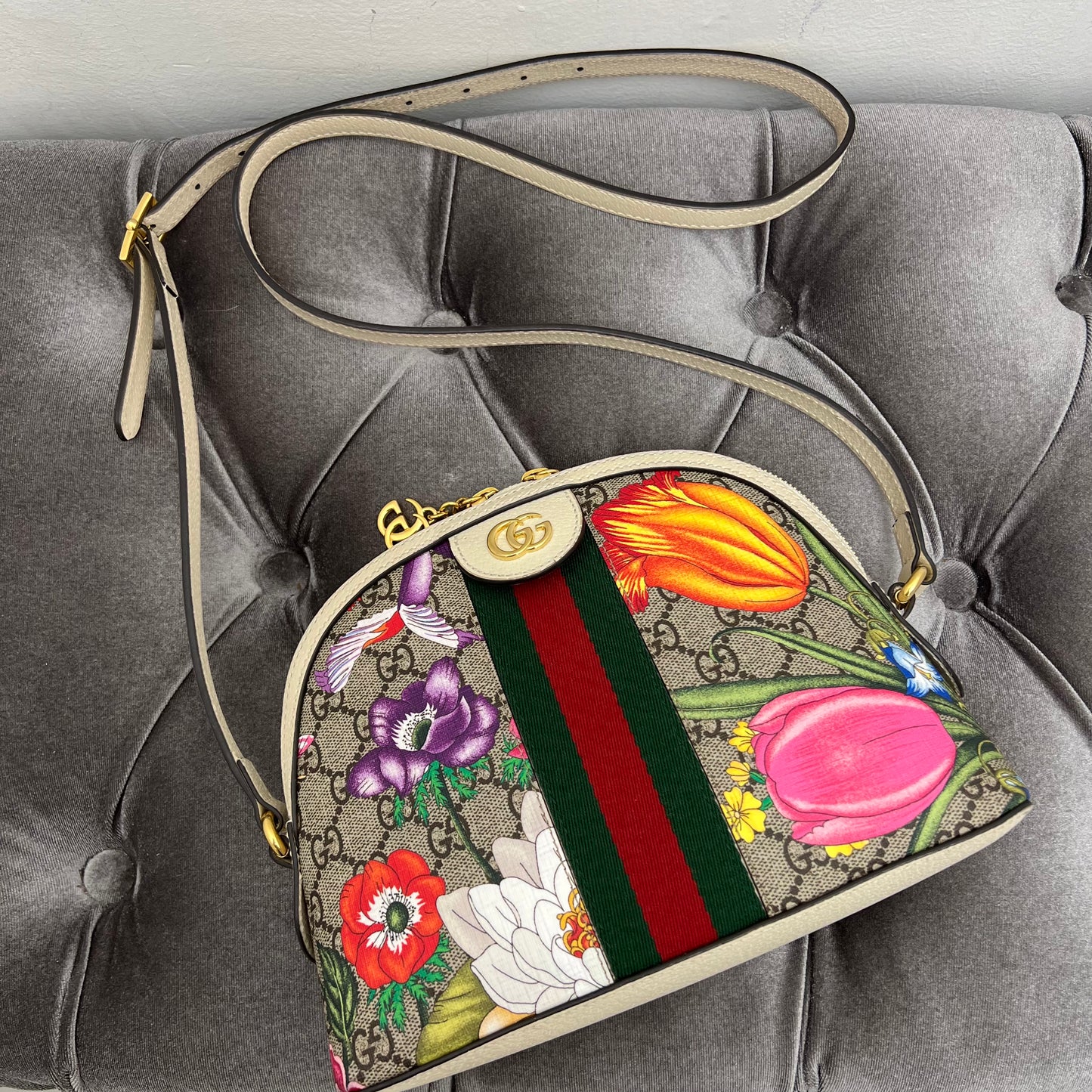 Gucci GG Monogram Ophidia Crossbody Bag Floral
