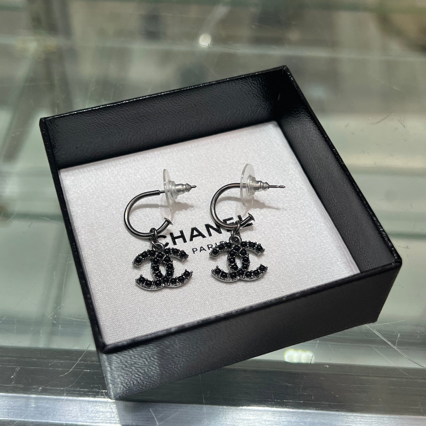 Chanel Logo Drop Earrings