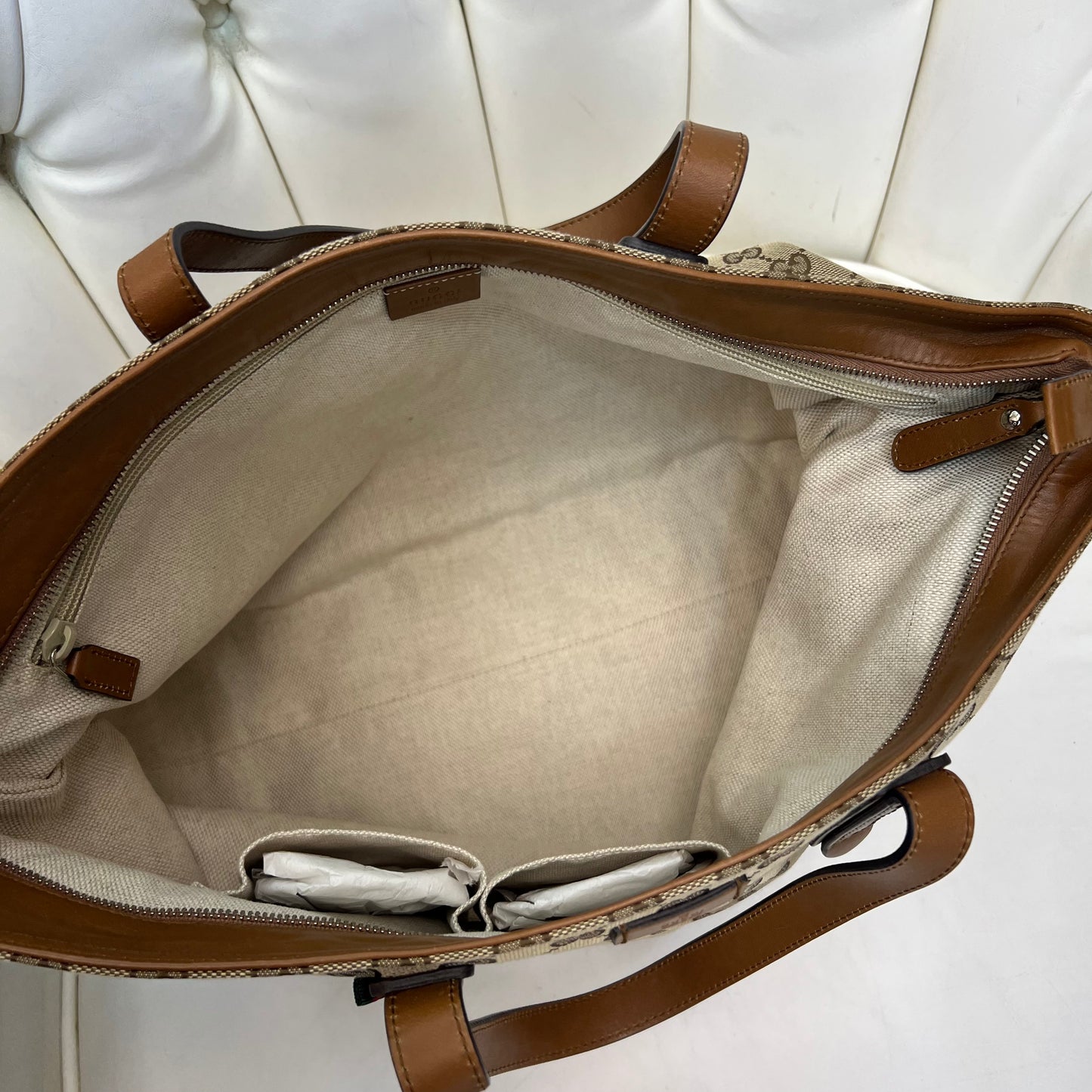 Gucci Canvas Zipper Tote