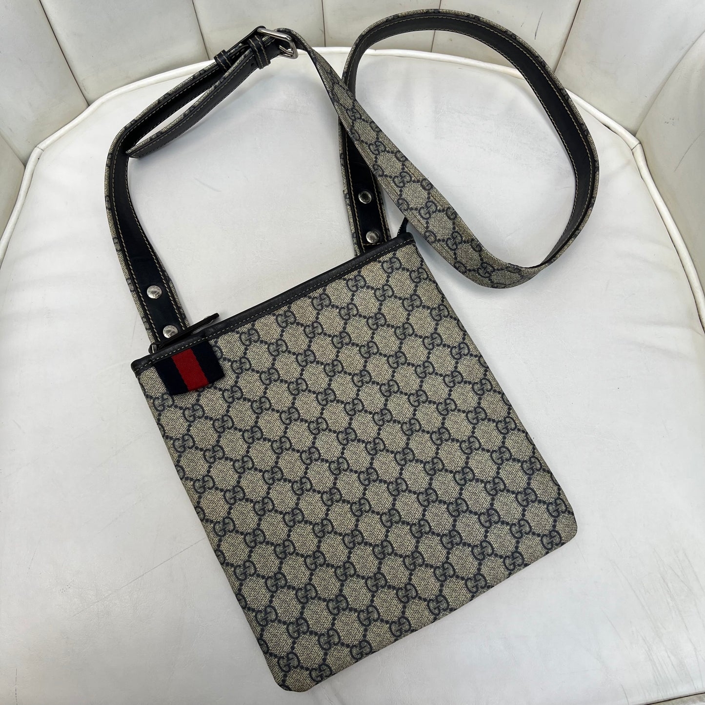 Gucci Monogram Messenger Bag Blue